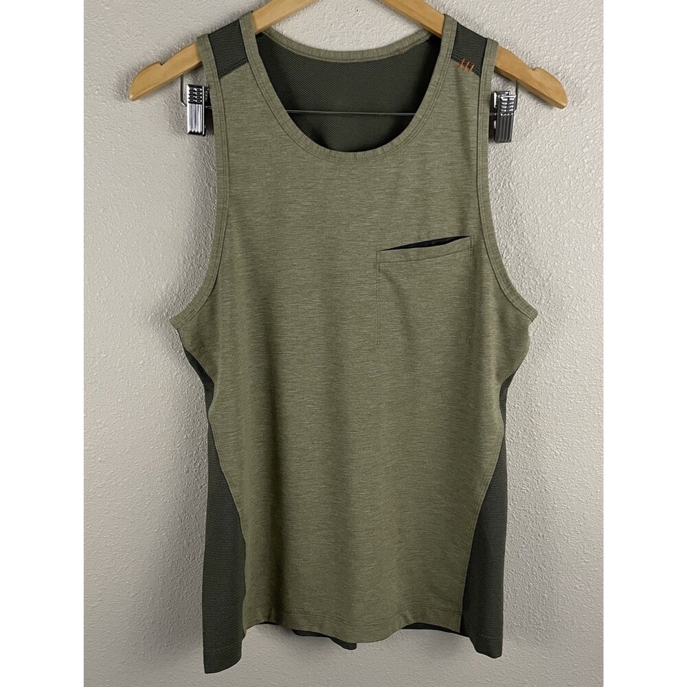 Lululemon Mens S Green Tank Pocket Front Athletic